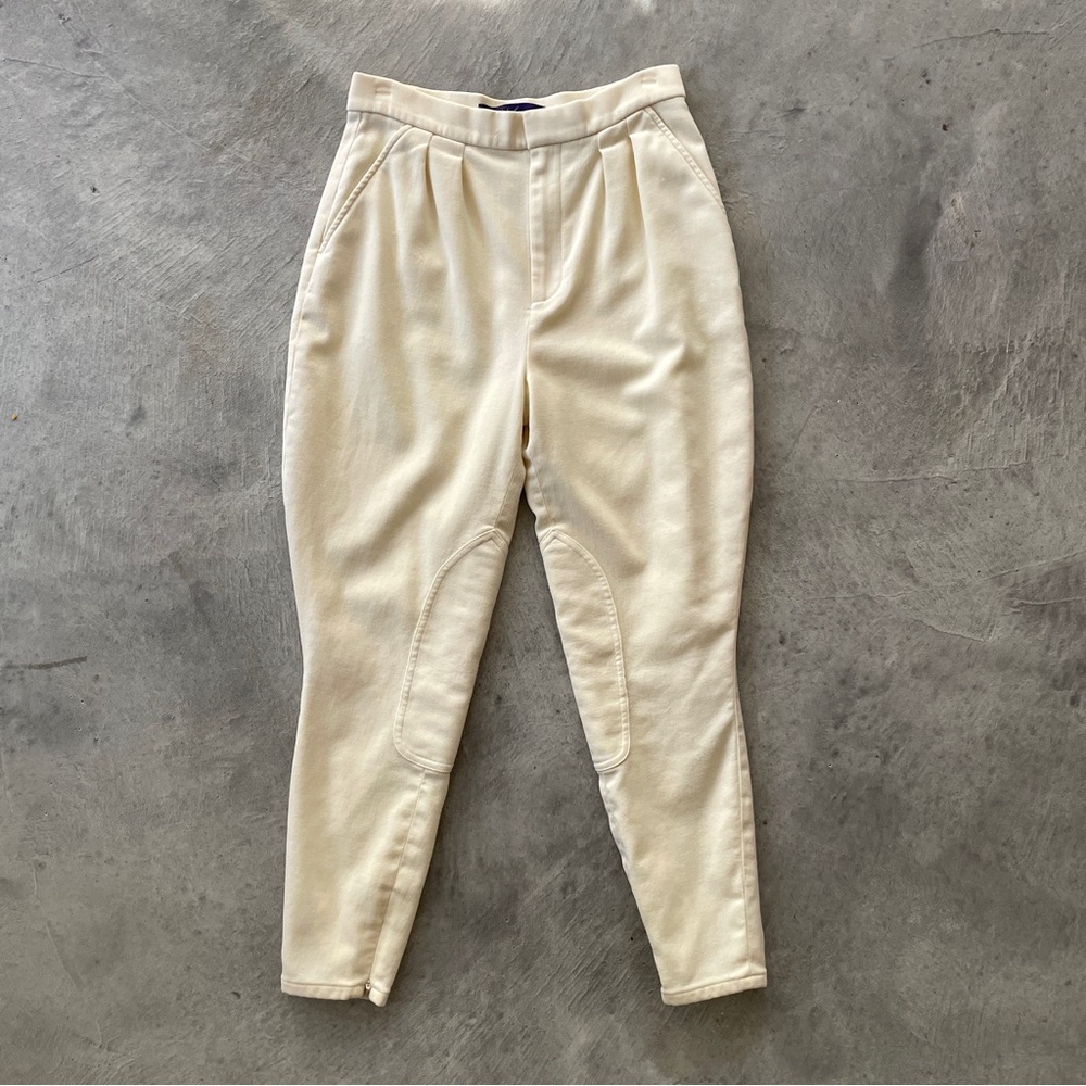 Ralph Lauren Purple Label Cream Wool Jodhpur Trousers